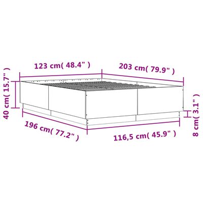 vidaXL Okvir za krevet boja hrasta 120 x 200 cm od konstruiranog drva