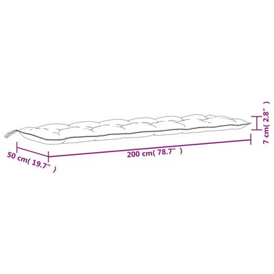 vidaXL Jastuk za vrtnu klupu zeleni 200x(50+50)x7 cm od tkanine Oxford