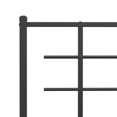 vidaXL Metalni okvir kreveta uzglavlje i podnožje crni 183x213 cm
