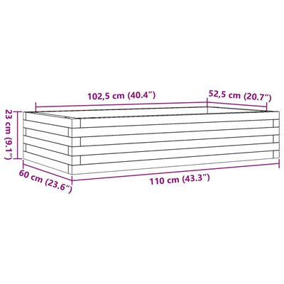 vidaXL Vrtna sadilica 110x60x23 cm od masivne borovine