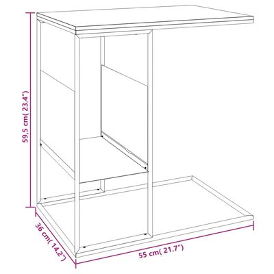 vidaXL Bočni stolić crna 55 x 36 x 59,5 cm od konstruiranog drva