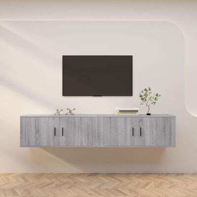 vidaXL Zidni TV ormarići 2 kom boja sivog hrasta sonome 100x34,5x40 cm