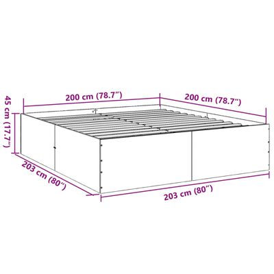 vidaXL Okvir za krevet boja hrasta 200x200 cm od konstruiranog drva