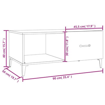 vidaXL Stolić za kavu boja betona 90 x 50 x 40 cm konstruirano drvo