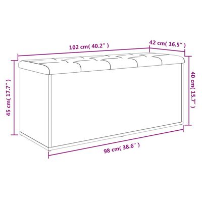 vidaXL Klupa za cipele siva boja hrasta 102x42x45 cm konstruirano drvo