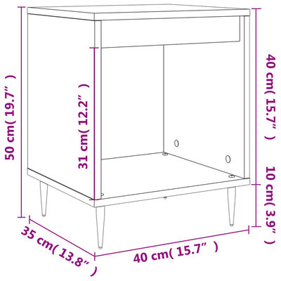 vidaXL Noćni ormarići 2 kom bijeli 40 x 35 x 50 cm konstruirano drvo