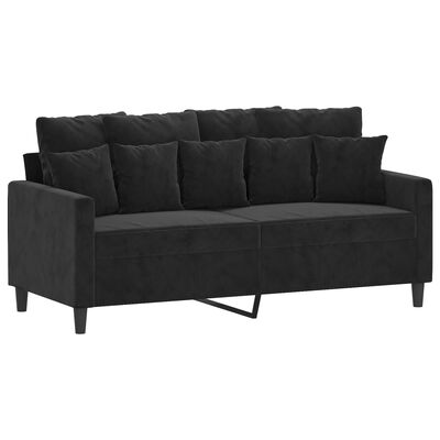 vidaXL 2-dijelni set sofa s jastucima crni baršunasti