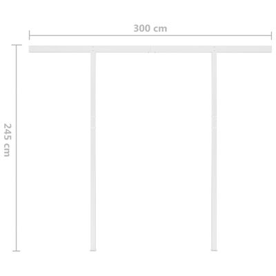 vidaXL Tenda na ručno uvlačenje sa stupovima 3,5 x 2,5 m antracit