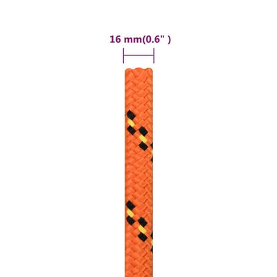 vidaXL Brodski konop narančasti 16 mm 250 m od polipropilena
