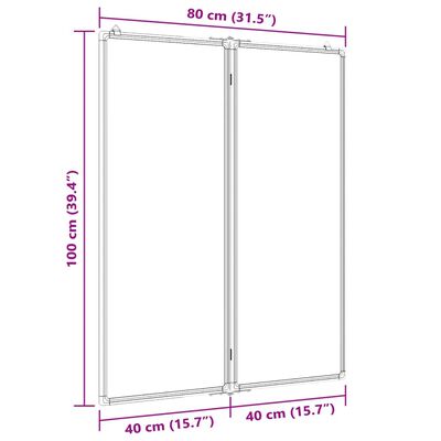 vidaXL Magnetna bijela ploča sklopiva 80 x 100 x 1,7 cm aluminijska