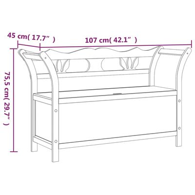 vidaXL Klupa bijela 107 x 45 x 75,5 cm od masivne jelovine