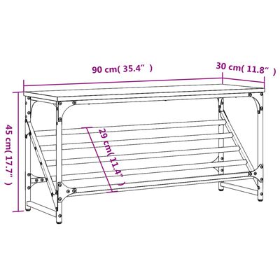 vidaXL Stalak za cipele boja hrasta 90 x 30 x 45 cm konstruirano drvo