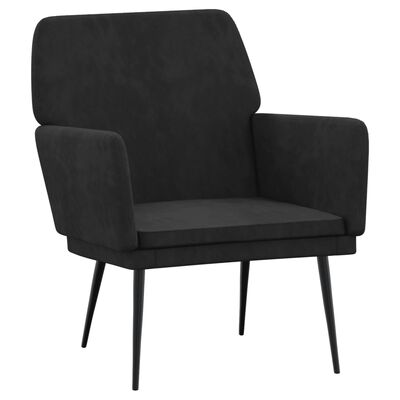vidaXL Fotelja crna 62 x 79 x 79 cm baršunasta