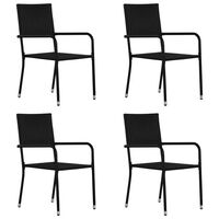vidaXL Vrtne blagovaonske stolice složive 4 kom crne od poliratana