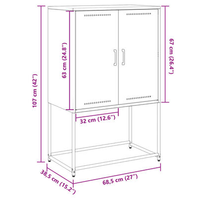 vidaXL TV ormarić maslinastozeleni 68x39x60,5 cm čelični