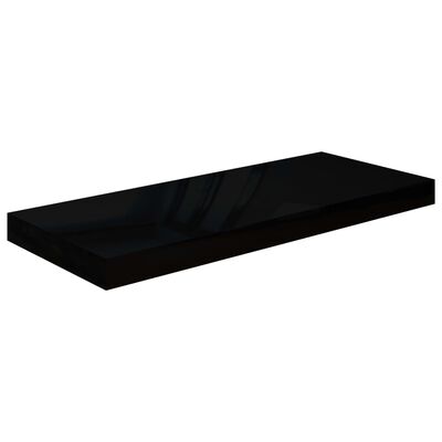 vidaXL Plutajuće zidne police 2 kom sjajne crne 60 x 23,5 x 3,8 cm MDF