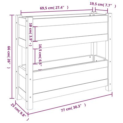 vidaXL Sadilica 77 x 25 x 66 cm od masivne borovine