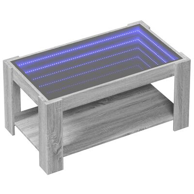 vidaXL Stolić za kavu LED boja hrasta 93x53x45 cm konstruirano drvo