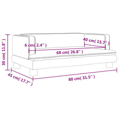 vidaXL Dječja fotelja krem 80 x 45 x 30 cm Umjetna koža