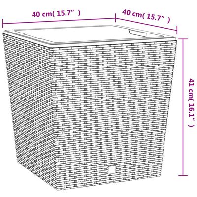 vidaXL Sadilica s uklonjivom unutrašnjosti smeđa 37/64 L PP ratan