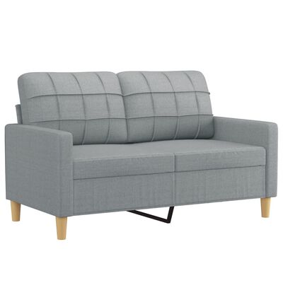 vidaXL 2-dijelni set sofa s jastucima svjetlosivi od tkanine