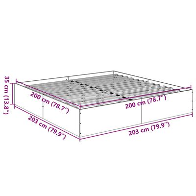 vidaXL Okvir za krevet boja hrasta 200x200 cm konstruirano drvo