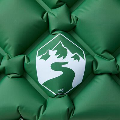 vidaXL Madrac na napuhavanje za kampiranje s jastukom za 1osobu zeleni