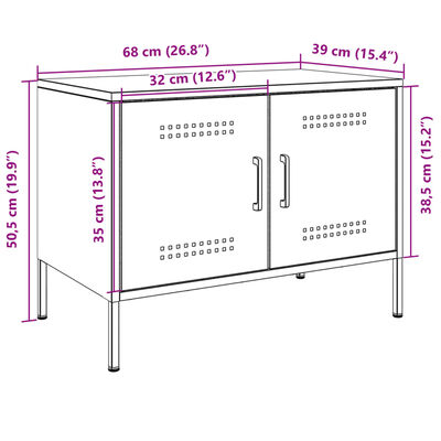 vidaXL TV ormarić maslinastozeleni 68 x 39 x 50,5 cm čelični