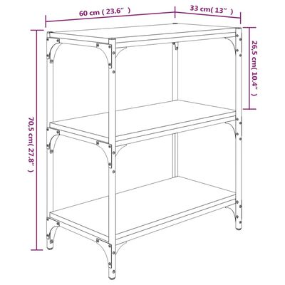 vidaXL Ormarić za knjige boja hrasta 60 x 33 x 70,5 cm drvo i čelik