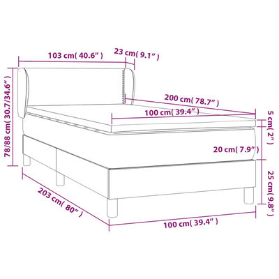 vidaXL Box spring krevet s madracem ružičasti 100x200 cm baršunasti