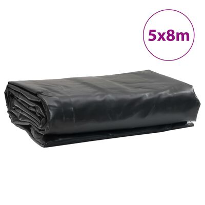 vidaXL Cerada crna 5 x 8 m 650 g/m²