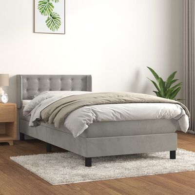 vidaXL Box spring krevet s madracem svjetlosivi 80 x 200 cm baršunasti