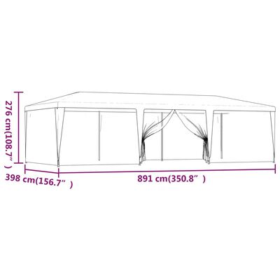 vidaXL Šator za zabave s 8 mrežastih bočnih zidova antracit 9x4 m HDPE