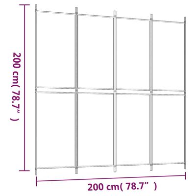 vidaXL Sobna pregrada s 4 panela smeđa 200 x 200 cm od tkanine