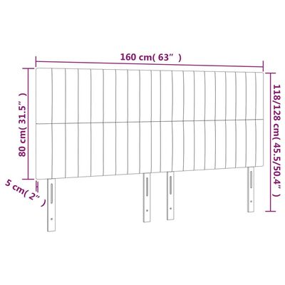 vidaXL LED uzglavlje smeđesivo 160x5x118/128 cm od tkanine