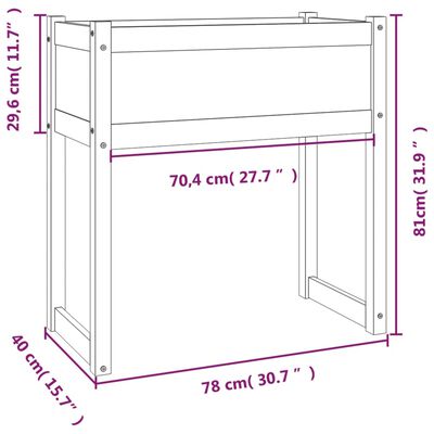 vidaXL Sadilica 78 x 40 x 81 cm od masivne borovine