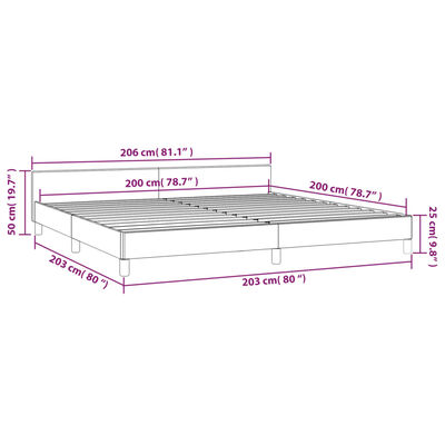 vidaXL Okvir za krevet bez madraca tamnosivi 200x200 cm od tkanine