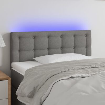 vidaXL LED uzglavlje tamnosivo 90x5x78/88 cm od tkanine