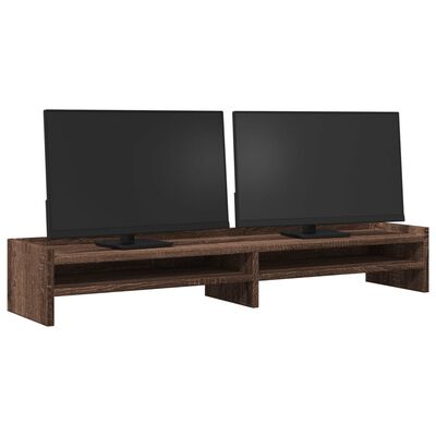 vidaXL Stalak za monitor smeđa boja hrasta 100x24x16 cm drveni