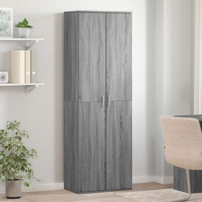 vidaXL Visoka komoda siva boja hrasta 60x35x180 cm konstruirano drvo