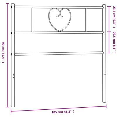 vidaXL Metalno uzglavlje crno 100 cm