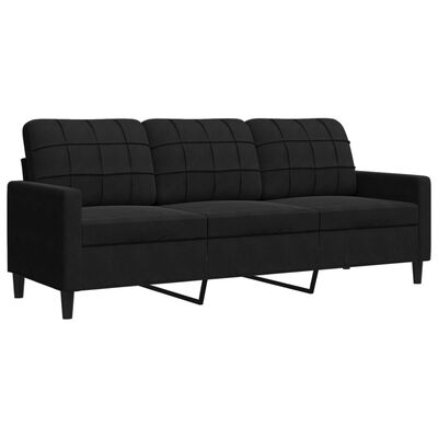 vidaXL 2-dijelni set sofa s jastucima crni baršunasti