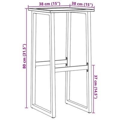 vidaXL Barski stolci 2 kom crni 38x38x80 cm od čelika obloženog prahom