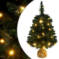 vidaXL Umjetno osvijetljeno božićno drvce sa stalkom zeleno 60 cm PVC