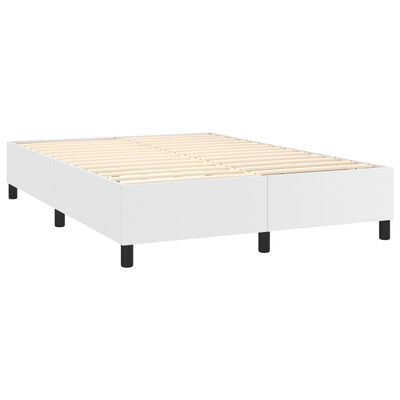 vidaXL Krevet box spring s madracem LED bijeli 140x200 cm umjetna koža