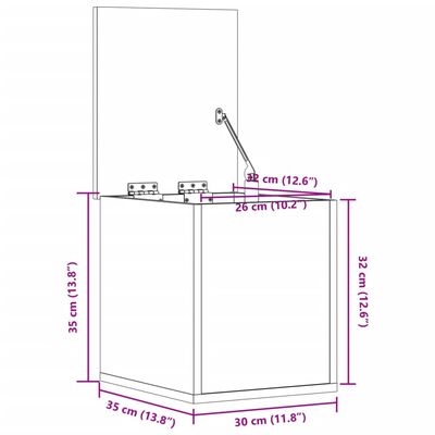 vidaXL Kutija za pohranu crna 30 x 35 x 35 cm od konstruiranog drva