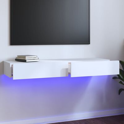 vidaXL TV ormarić s LED svjetlima bijeli 120 x 35 x 15,5 cm