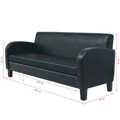 vidaXL 2-dijelni set sofa od umjetne kože crni