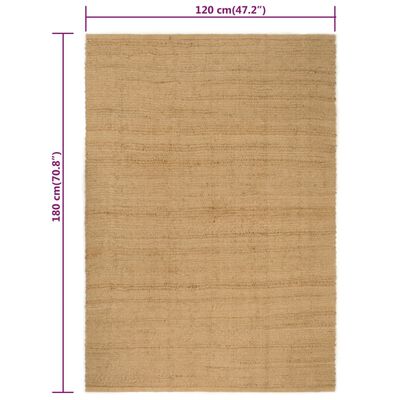 vidaXL Tepih pravokutni prirodni 120x180 cm od jute