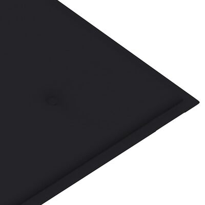 vidaXL Klupa Batavia s crnim jastukom 120 cm od masivne tikovine